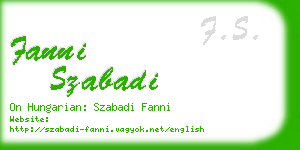 fanni szabadi business card